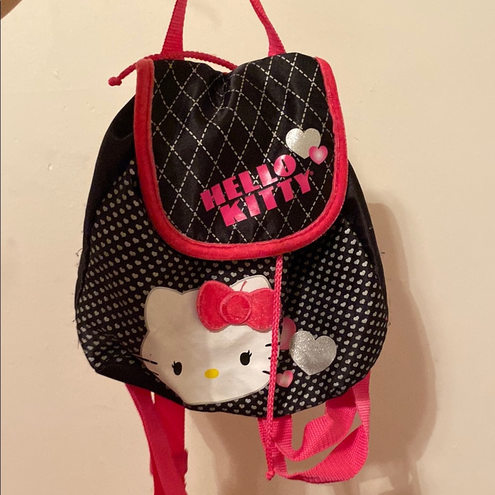 Vintage Hello Kitty Black and Pink Kids Backpack